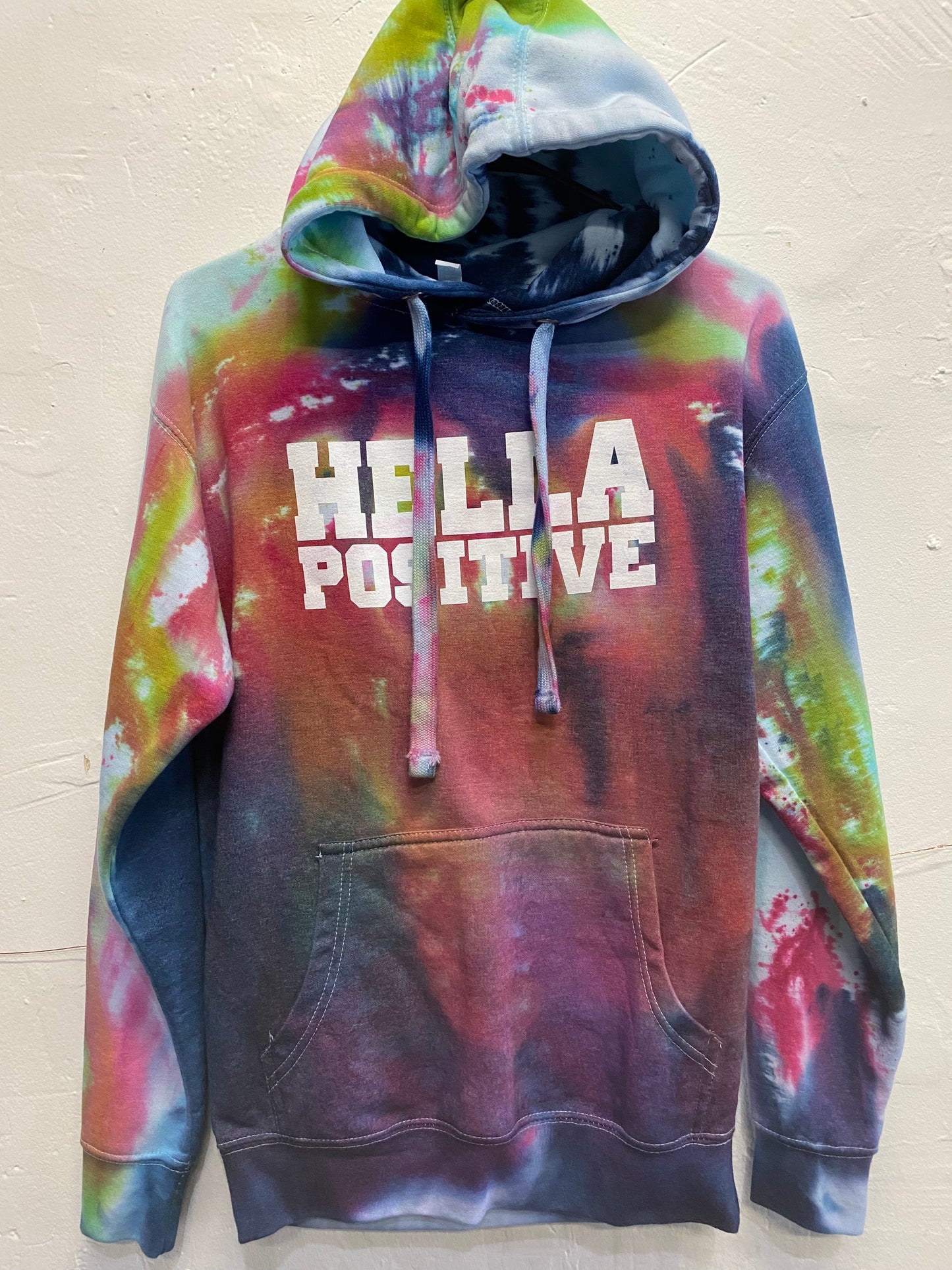 Hella Positive Tie Dye Hoodie - Small