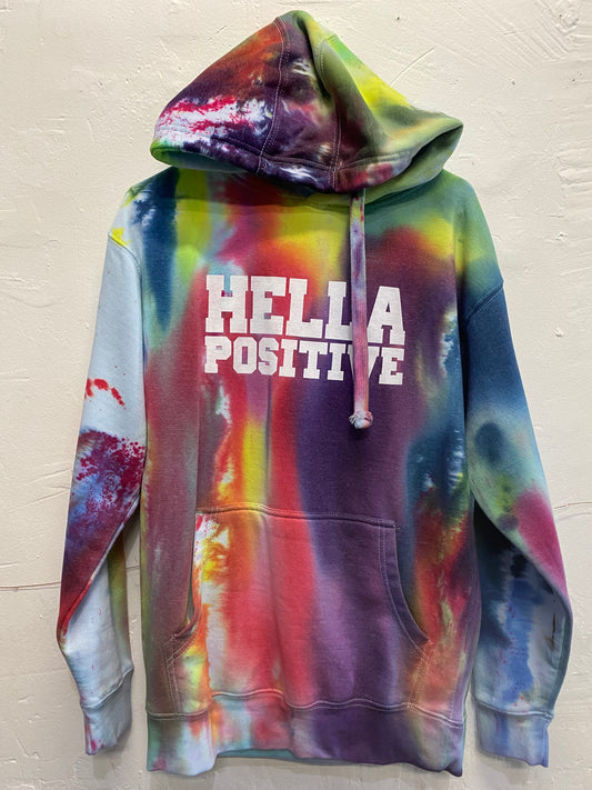 Hella Positive Tie Dye Hoodie - Medium
