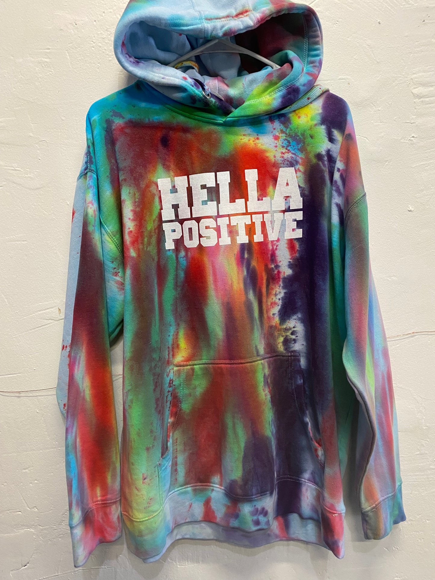 Hella Positive Tie Dye Hoodie - XL