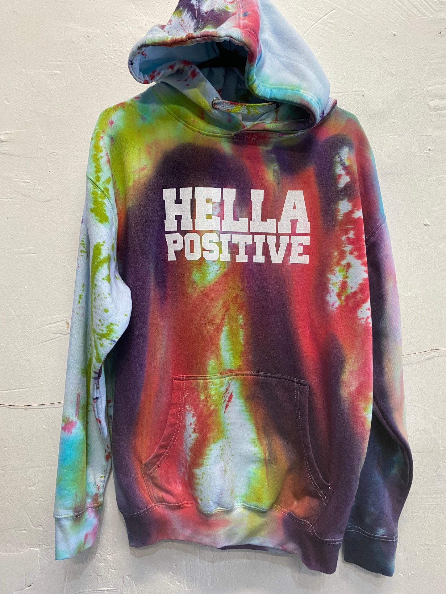 Hella Positive Tie Dye Hoodie - Small