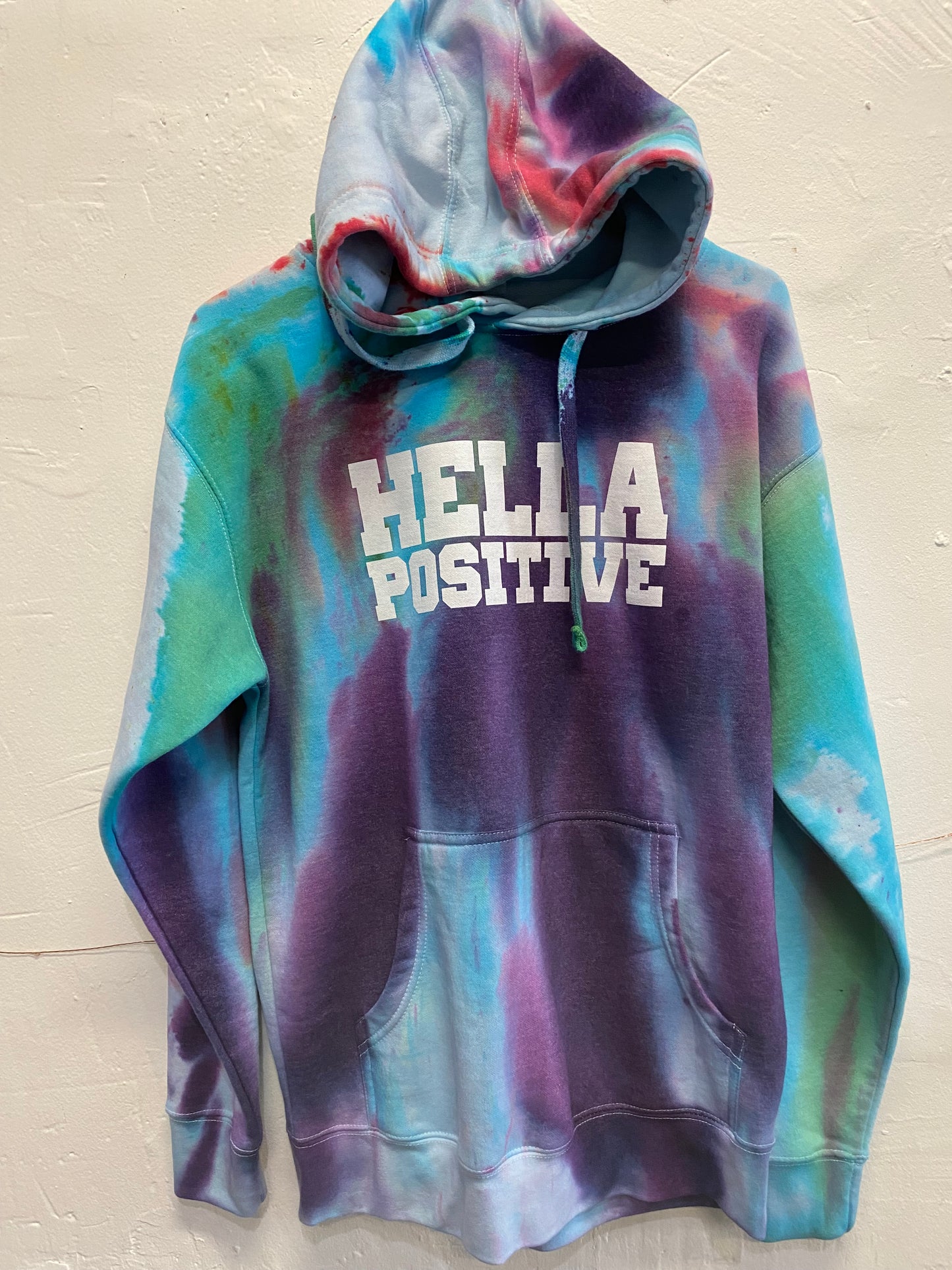 Hella Positive Tie Dye Hoodie - Medium