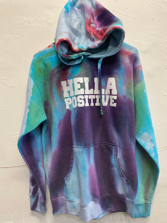 Hella Positive Tie Dye Hoodie - Medium