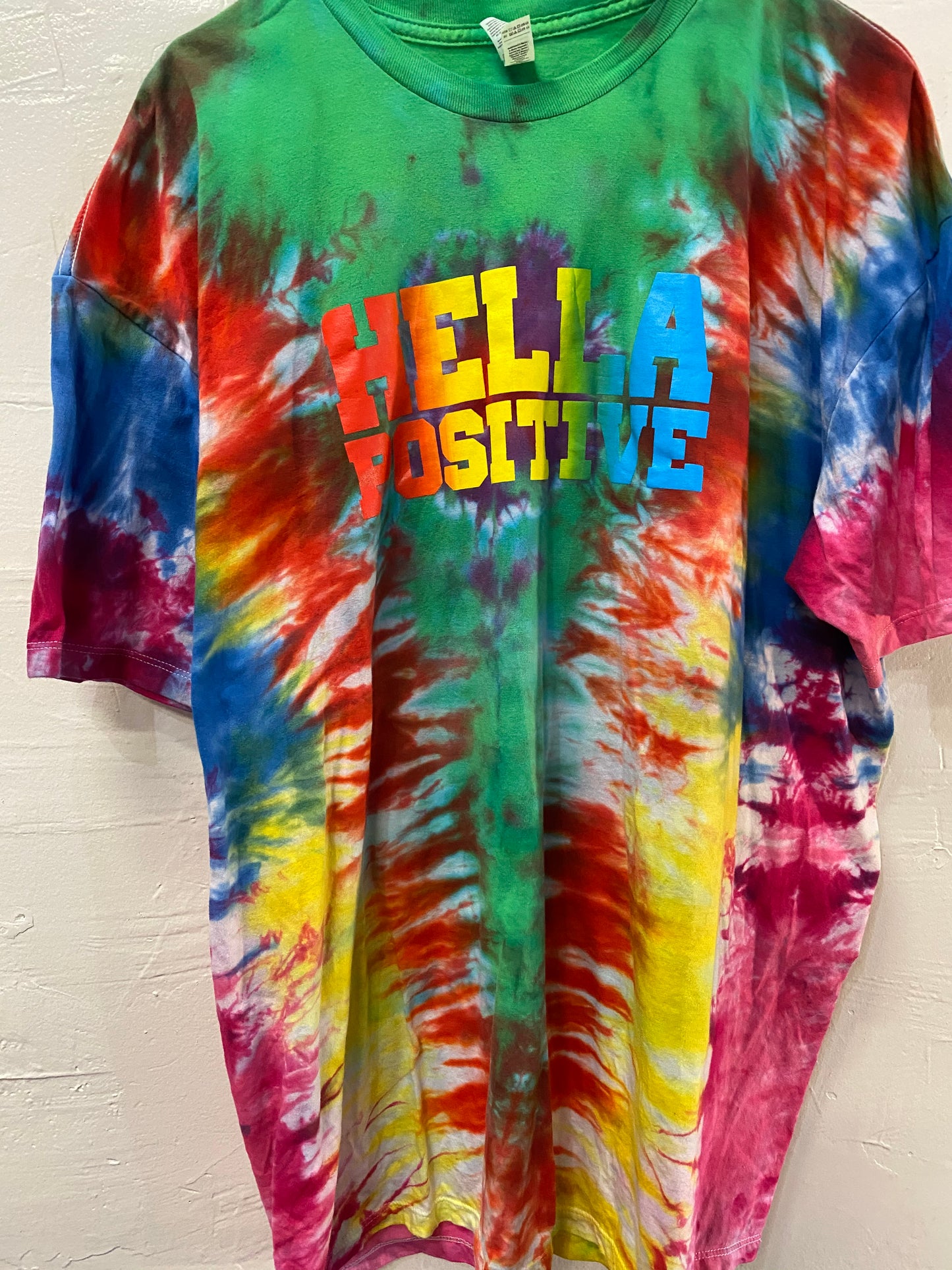 Hella Positive Tie Dye T-Shirt - 2XL
