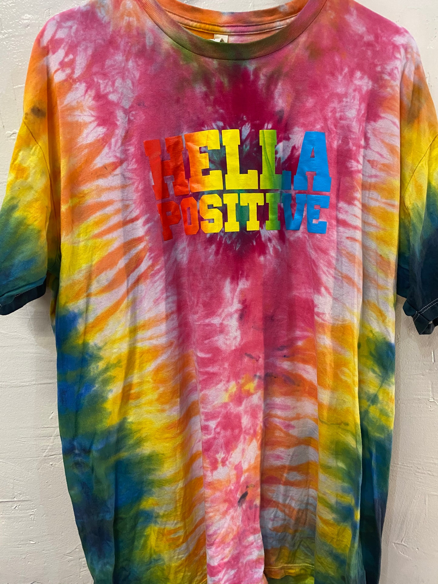 Hella Positive Tie Dye T-Shirt - XL