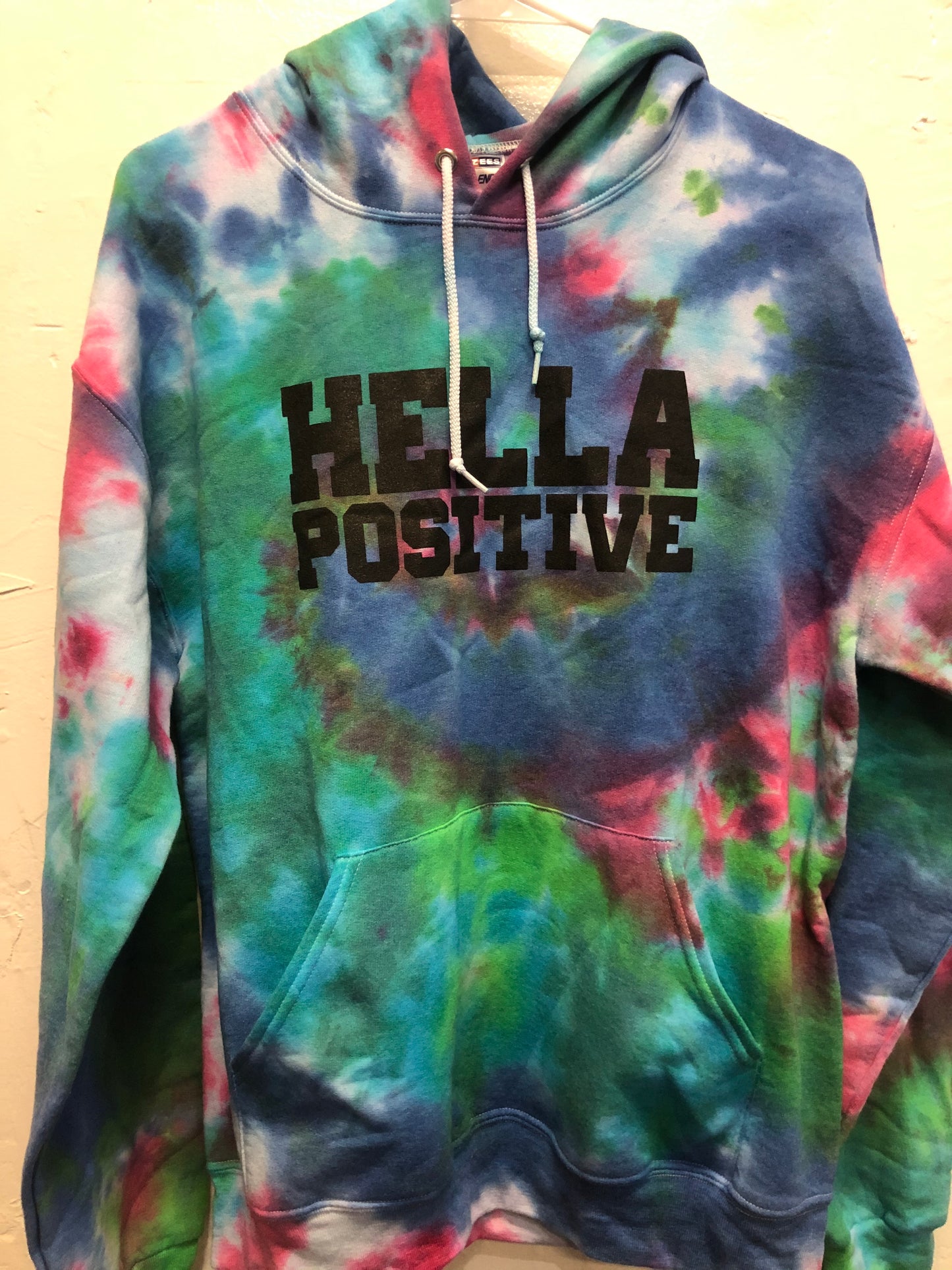 Tie Dye Hella Positive Hoodie - Medium (3)