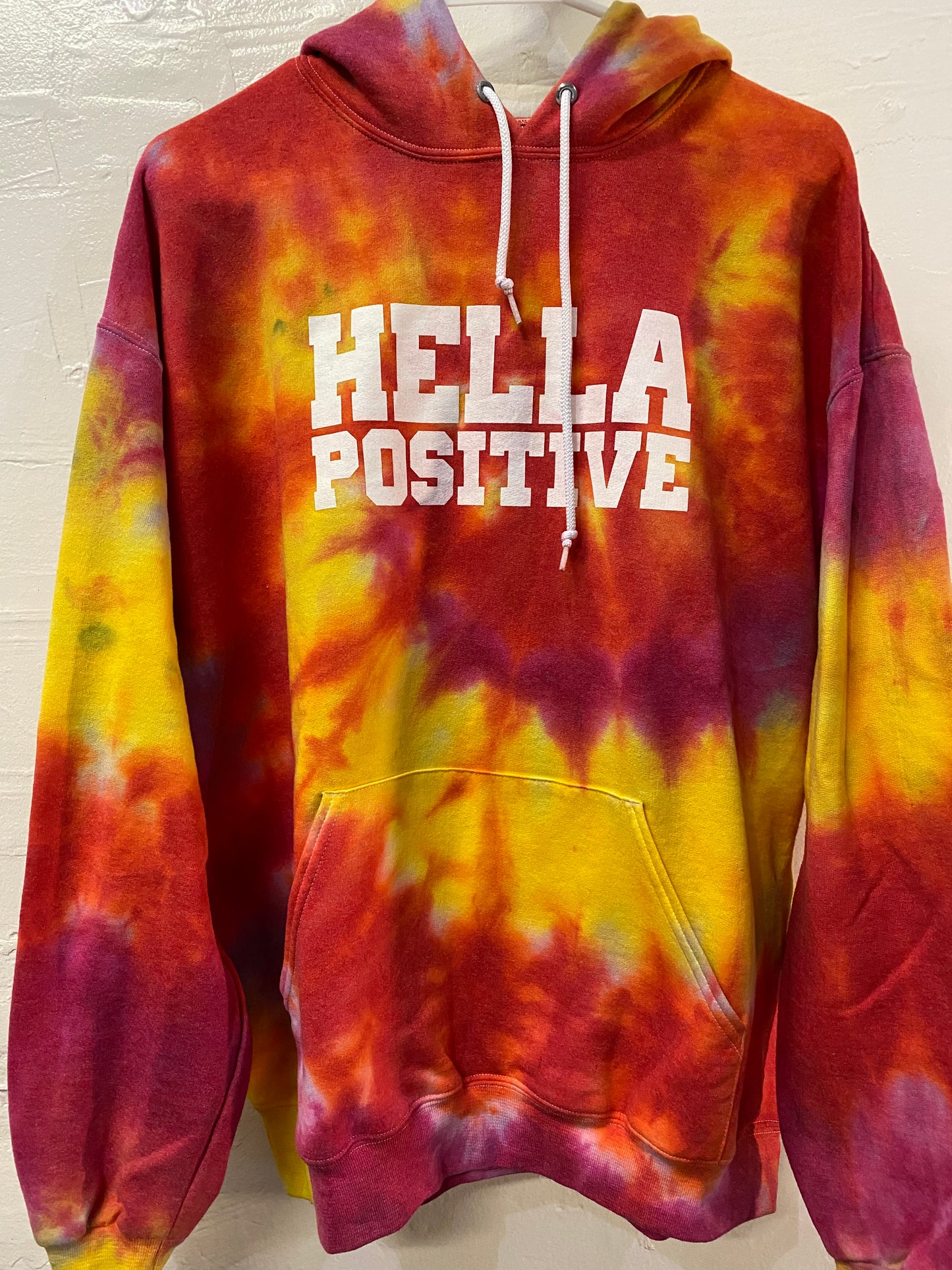 Hella Positive Tie Dye Hoodie - Large