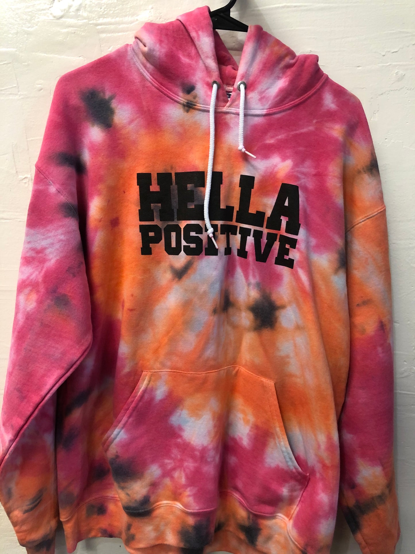Tie Dye Hella Positive Hoodie - Large