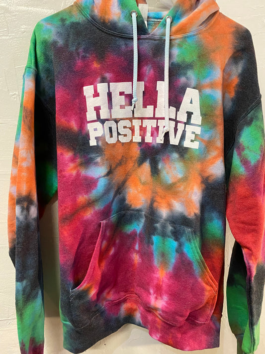 Hella Positive Tie Dye Hoodie - Medium