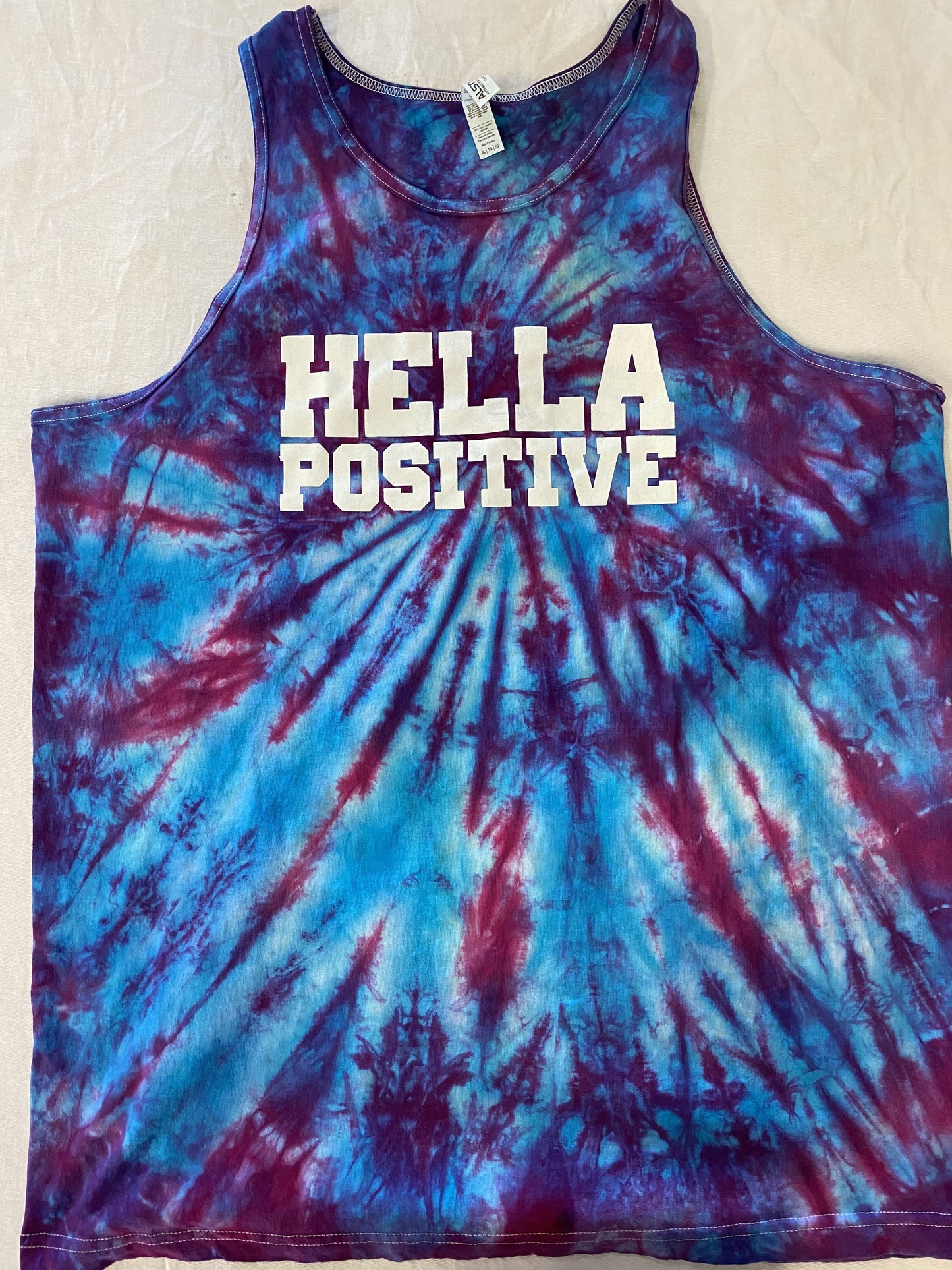 Hella Positive Tie Dye Tank Top - XL