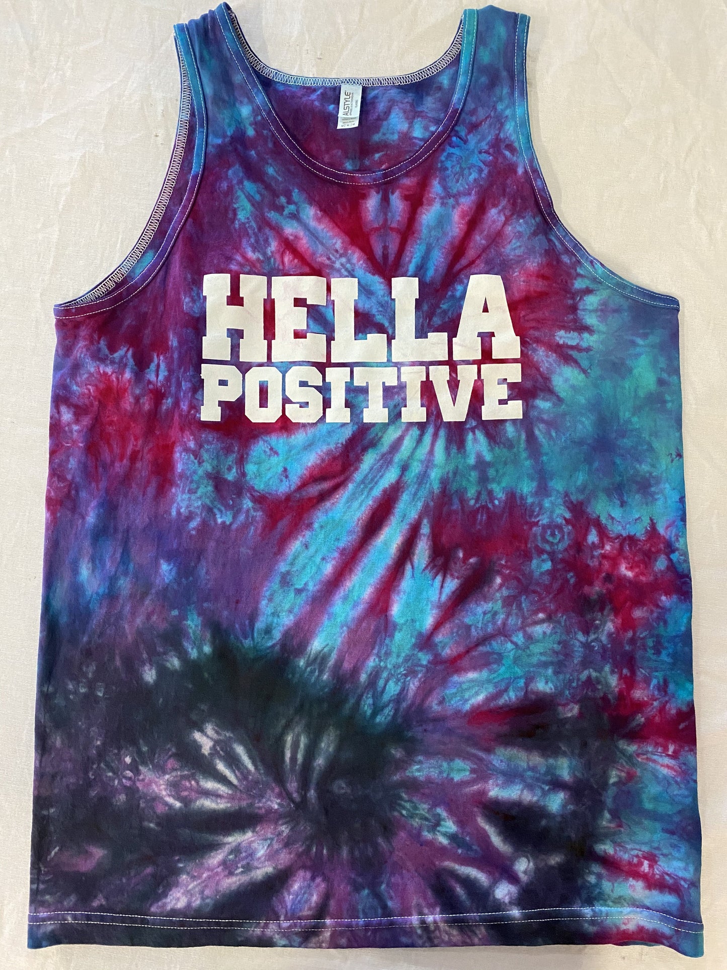 Hella Positive Tie Dye Tank Top - Medium