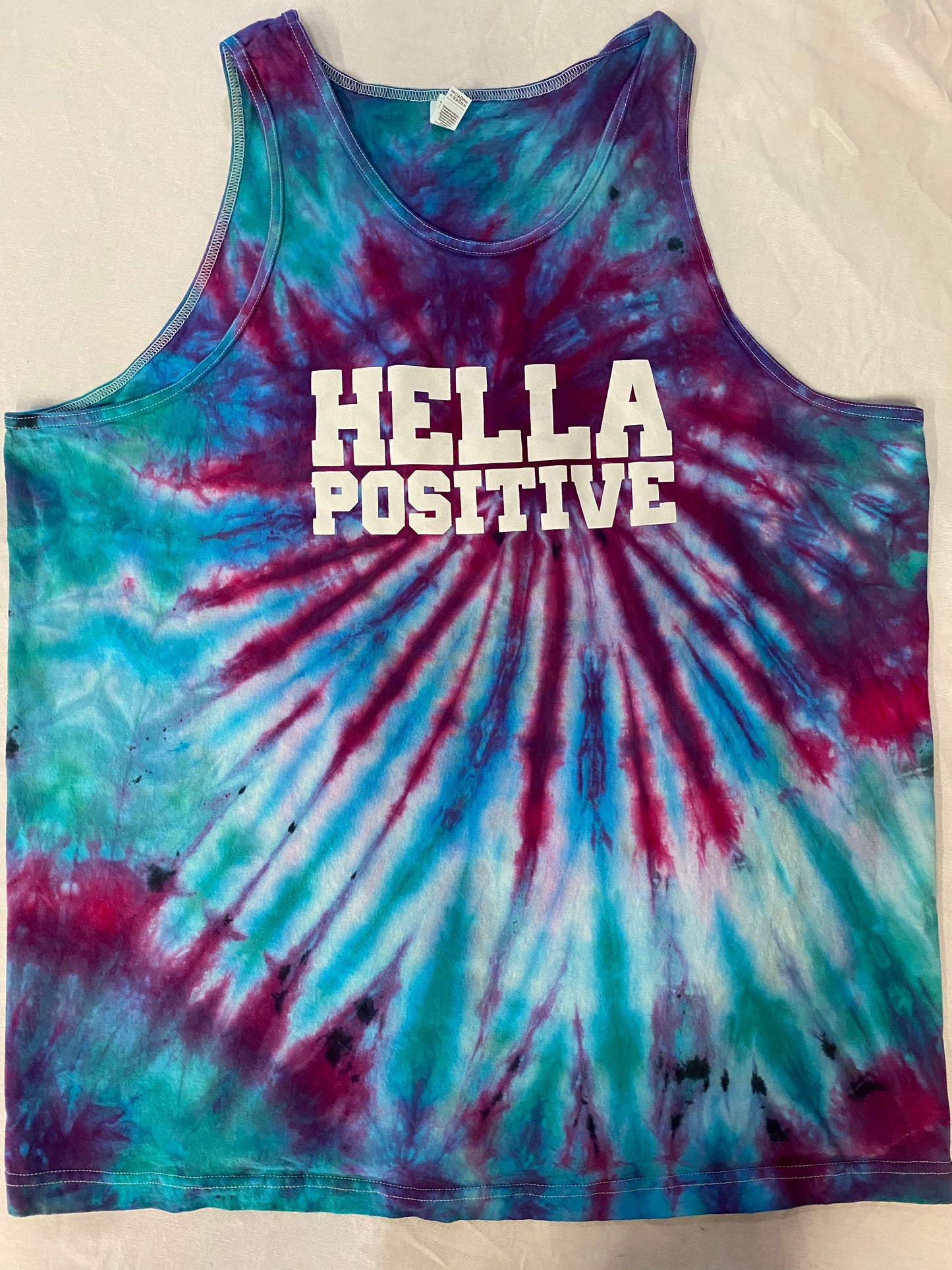 Hella Positive Tie Dye Tank Top - 2XL