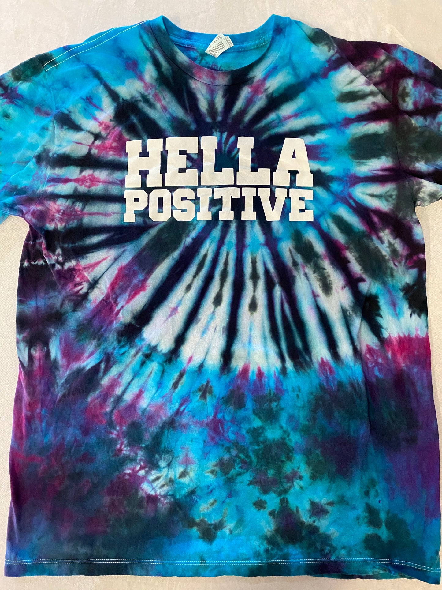 Hella Positive Tie Dye T-Shirt - Large