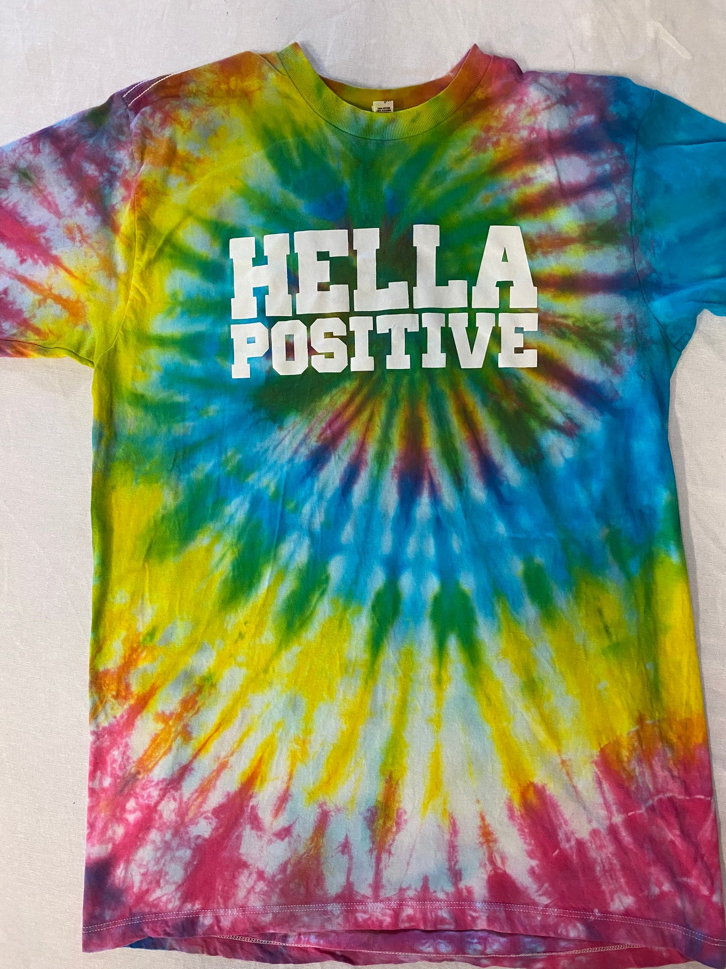 Hella Positive Tie Dye T-Shirt - Medium