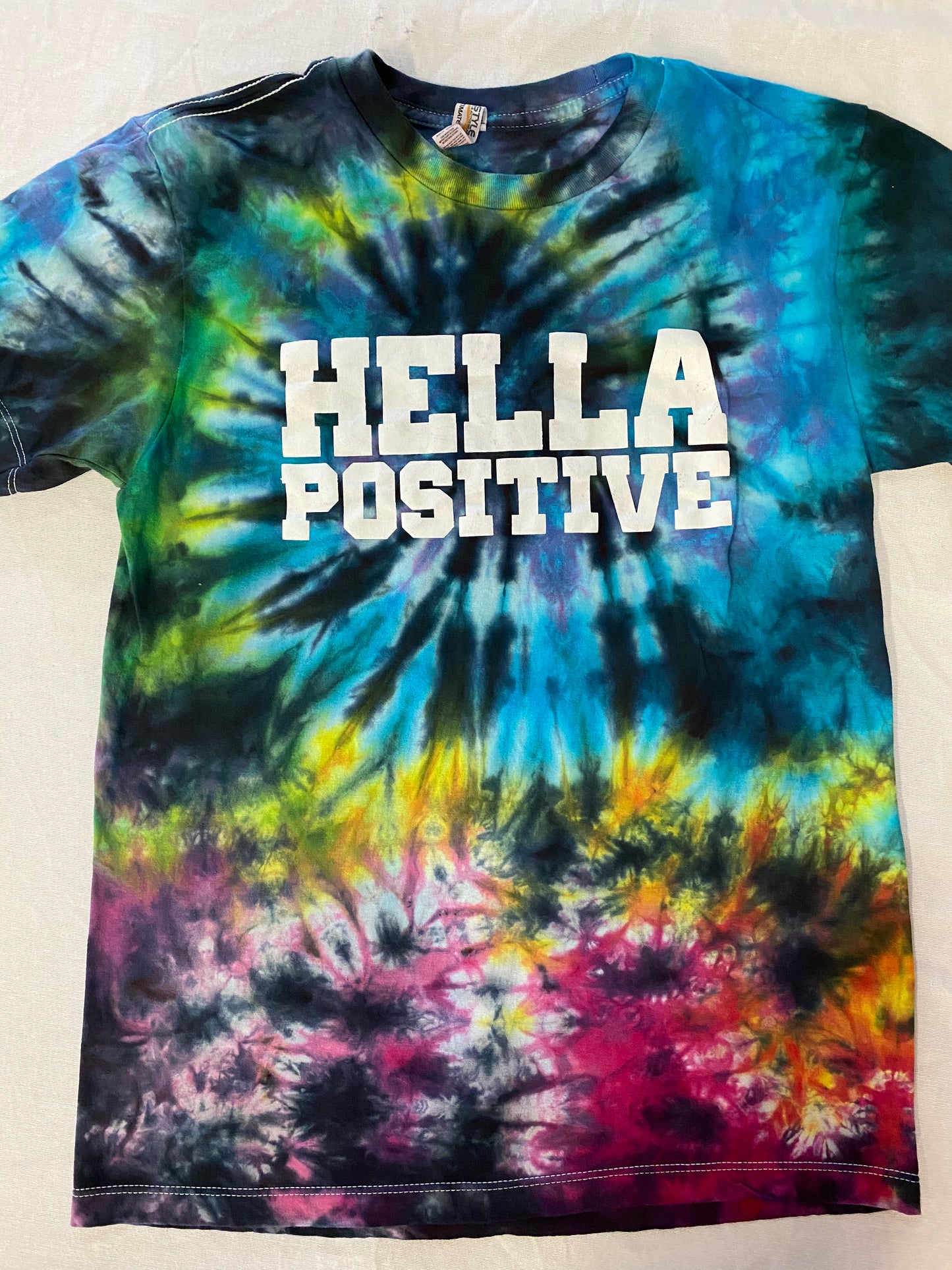 Hella Positive Tie Dye T-Shirt - Small
