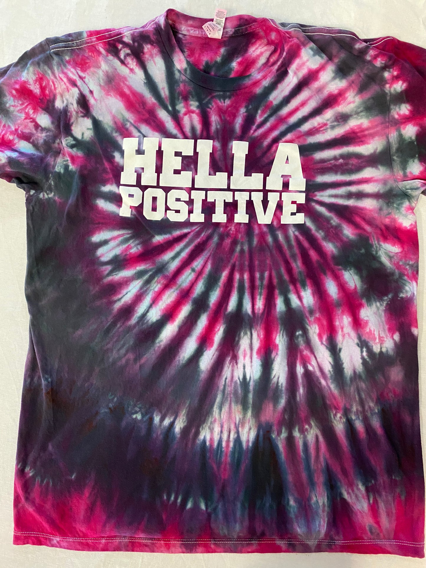 Hella Positive Tie Dye T-Shirt - Large