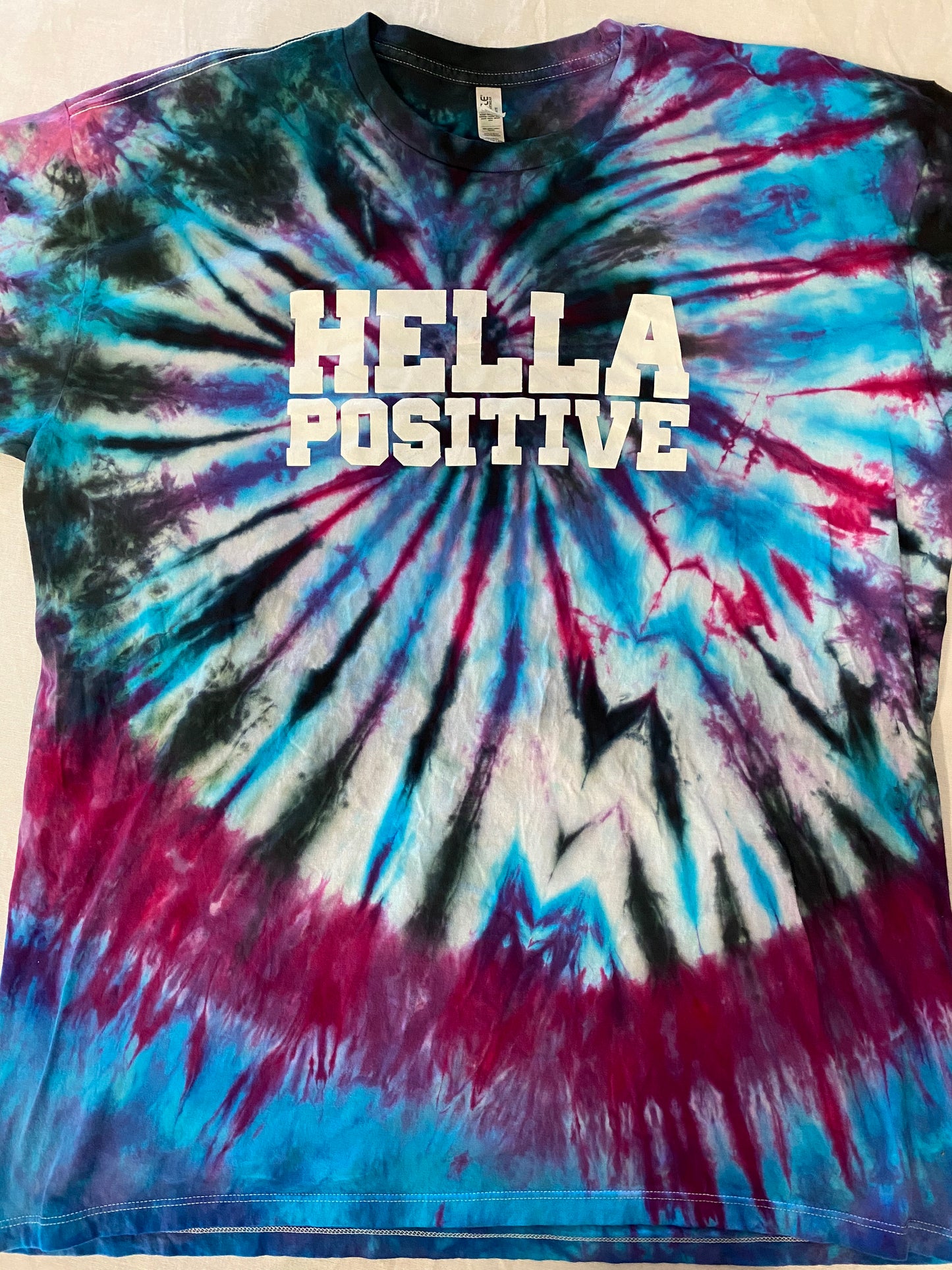 Hella Positive Tie Dye T-Shirt - XL