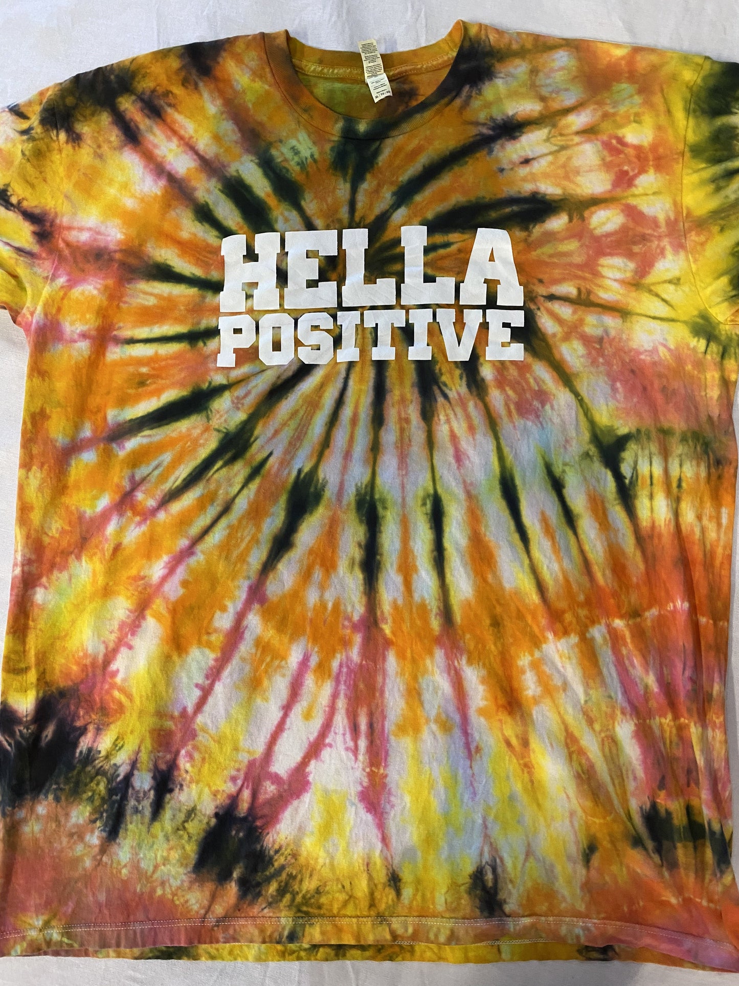 Hella Positive Tie Dye T-Shirt - XL