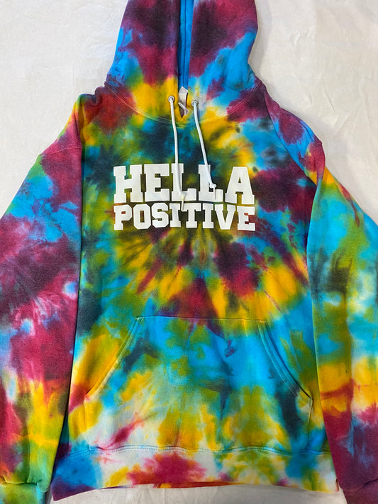 Hella Positive Tie Dye Hoodie - Medium