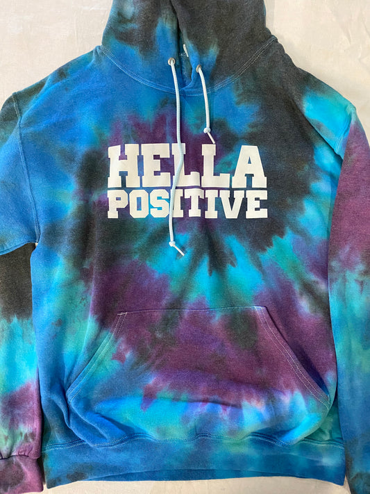 Hella Positive Tie Dye Hoodie - Medium