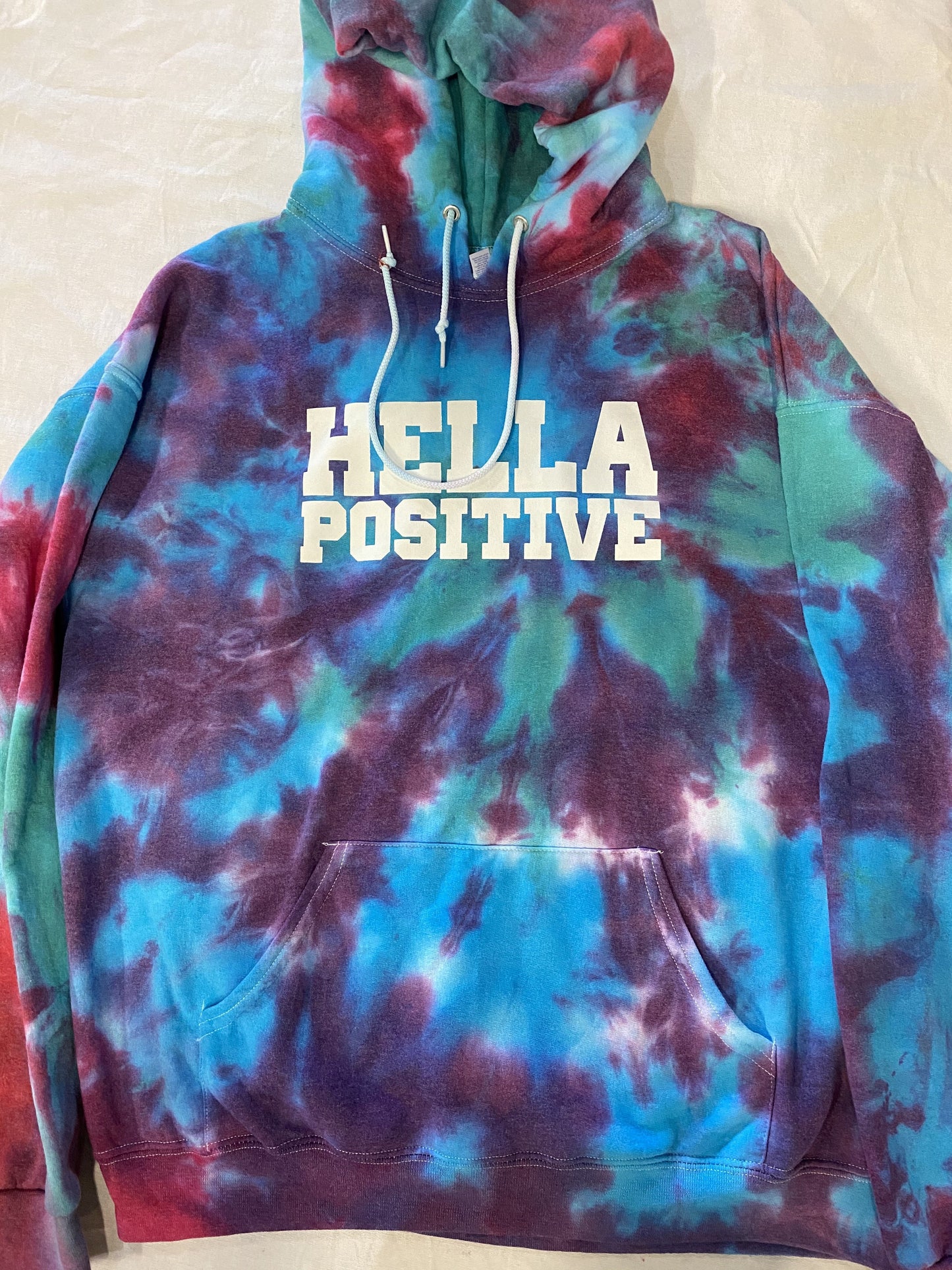 Hella Positive Tie Dye Hoodie - XL