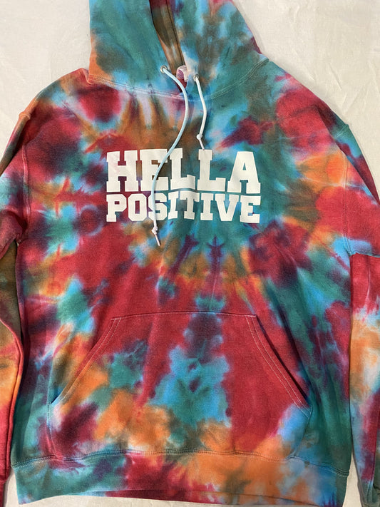 Hella Positive Tie Dye Hoodie - Medium