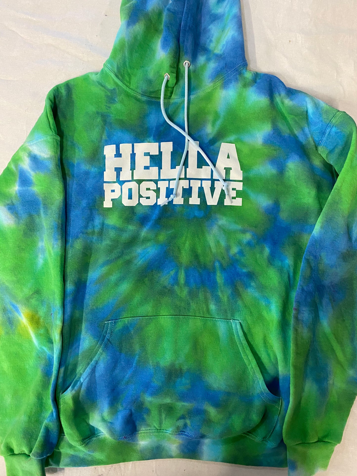 Hella Positive Tie Dye Hoodie - XL