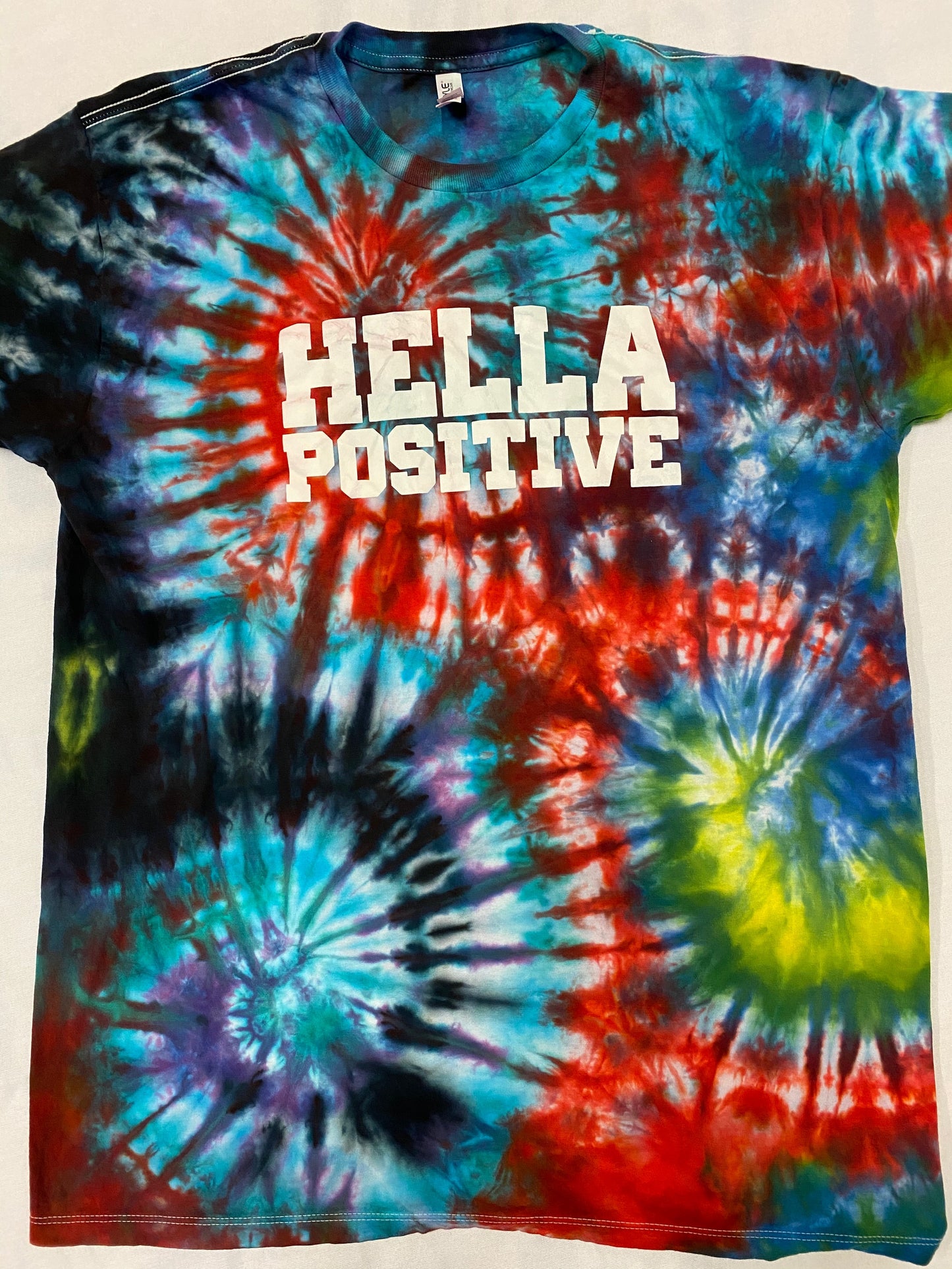 Hella Positive Tie Dye T-Shirt - Large