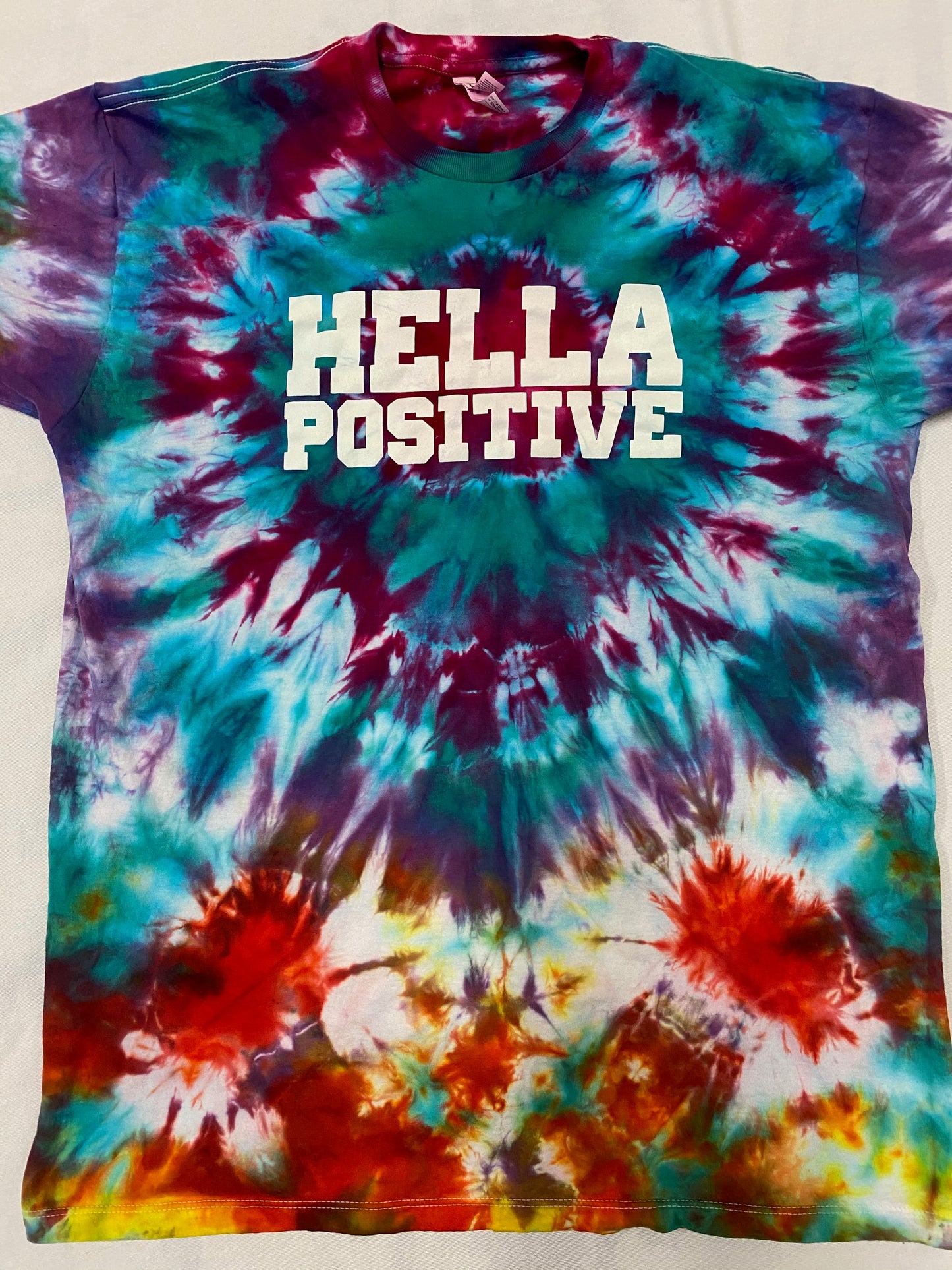 Hella Positive Tie Dye T-Shirt - Large
