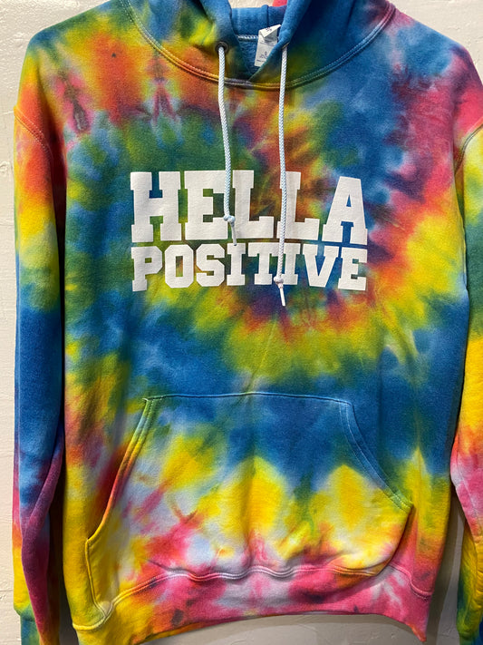Hella Positive Tie Dye Hoodie - Small