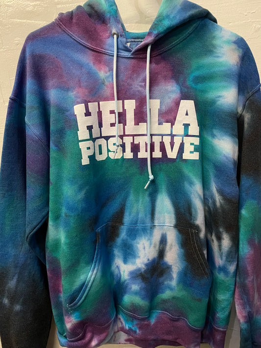 Hella Positive Tie Dye Hoodie - Medium