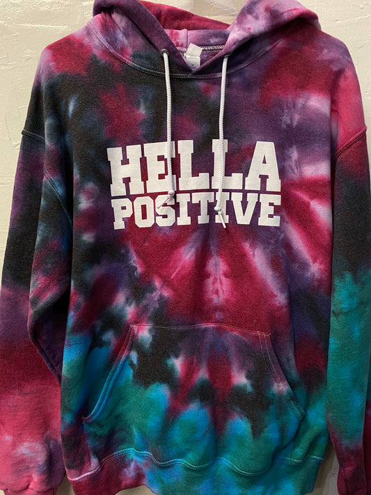 Hella Positive Tie Dye Hoodie - Medium