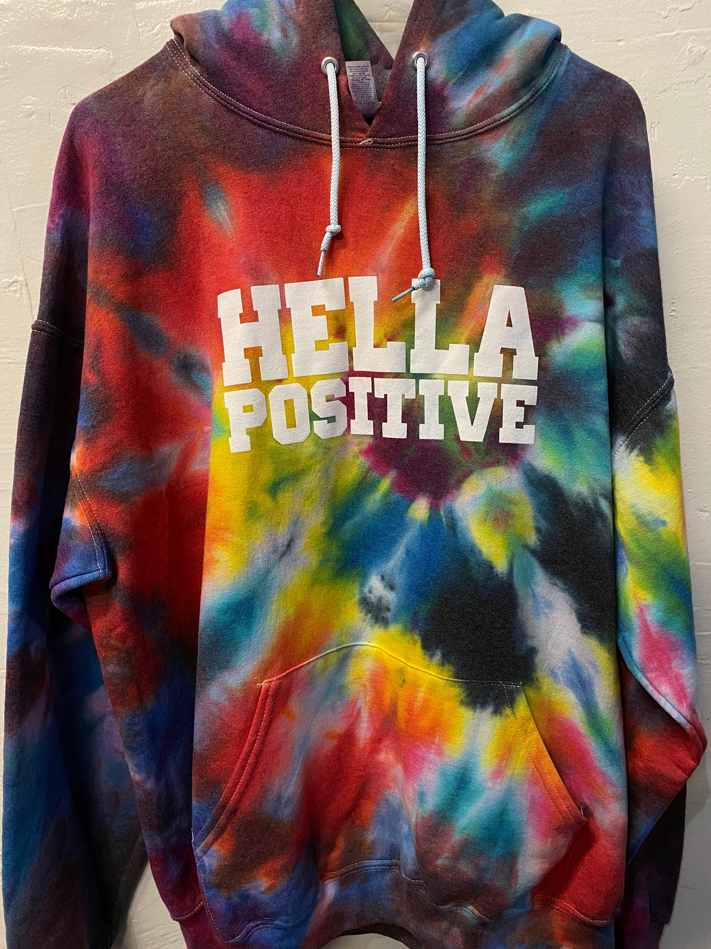 Hella Positive Tie Dye Hoodie - XL