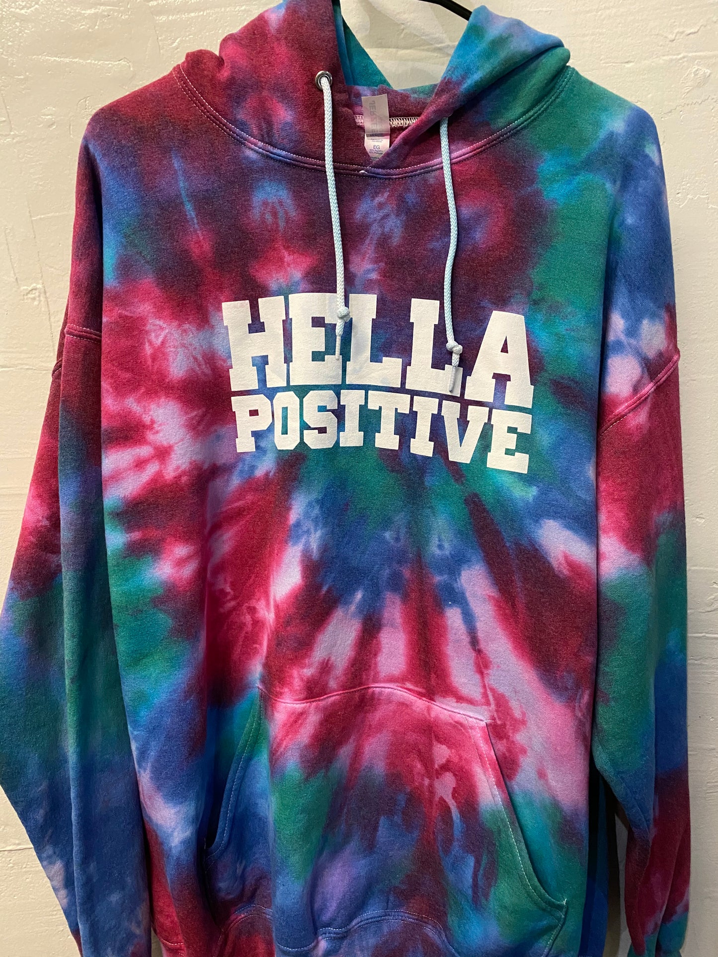 Hella Positive Tie Dye Hoodie - XL