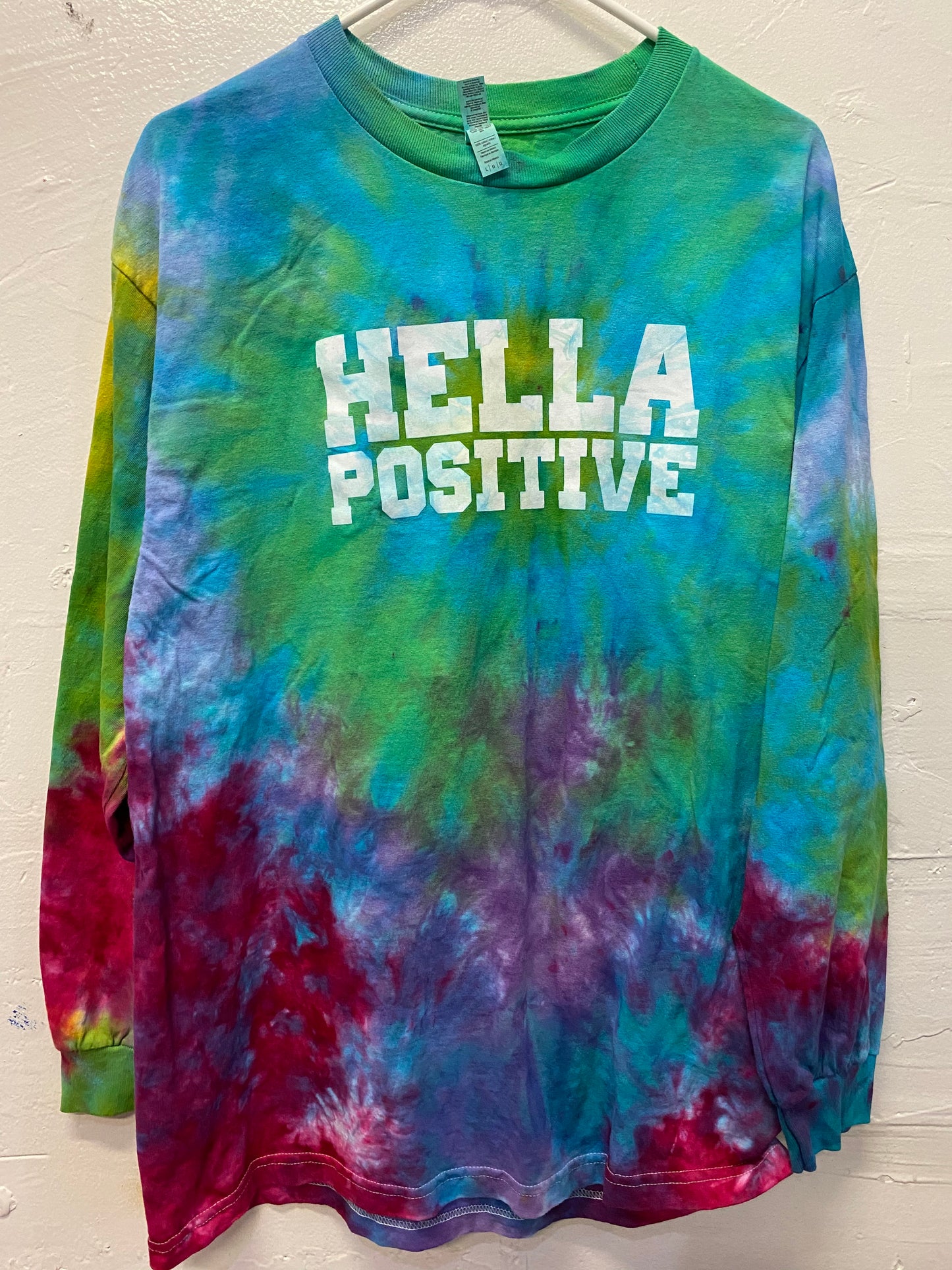 Hella Positive Tie Dye Long Sleeve - Large