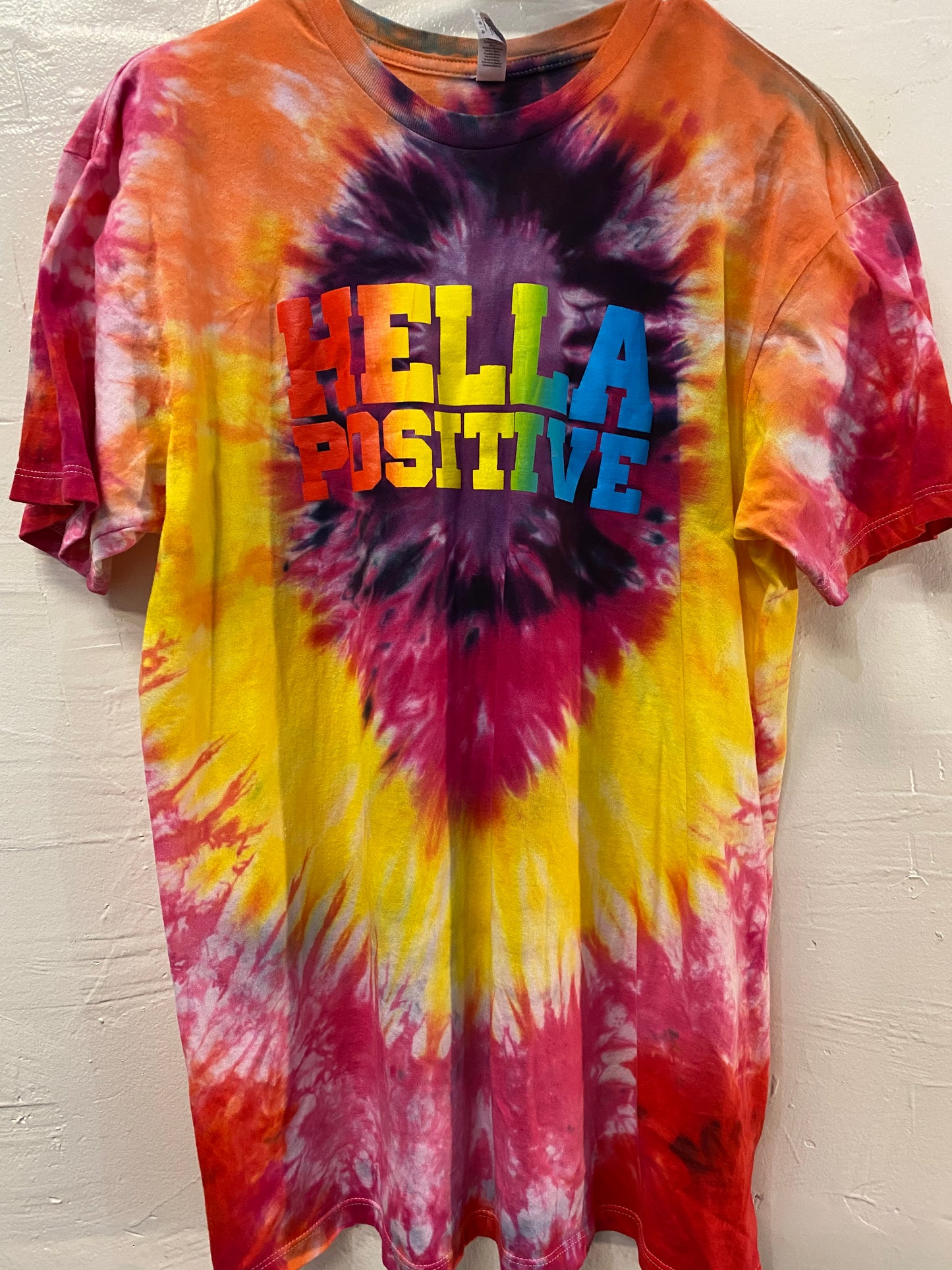 Hella Positive Tie Dye T-Shirt - Large