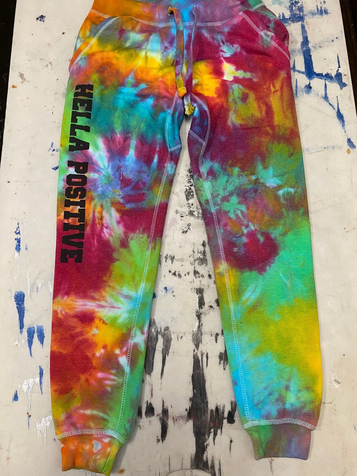 Hella Positive Tie Dye Jogger Sweatpants - Small