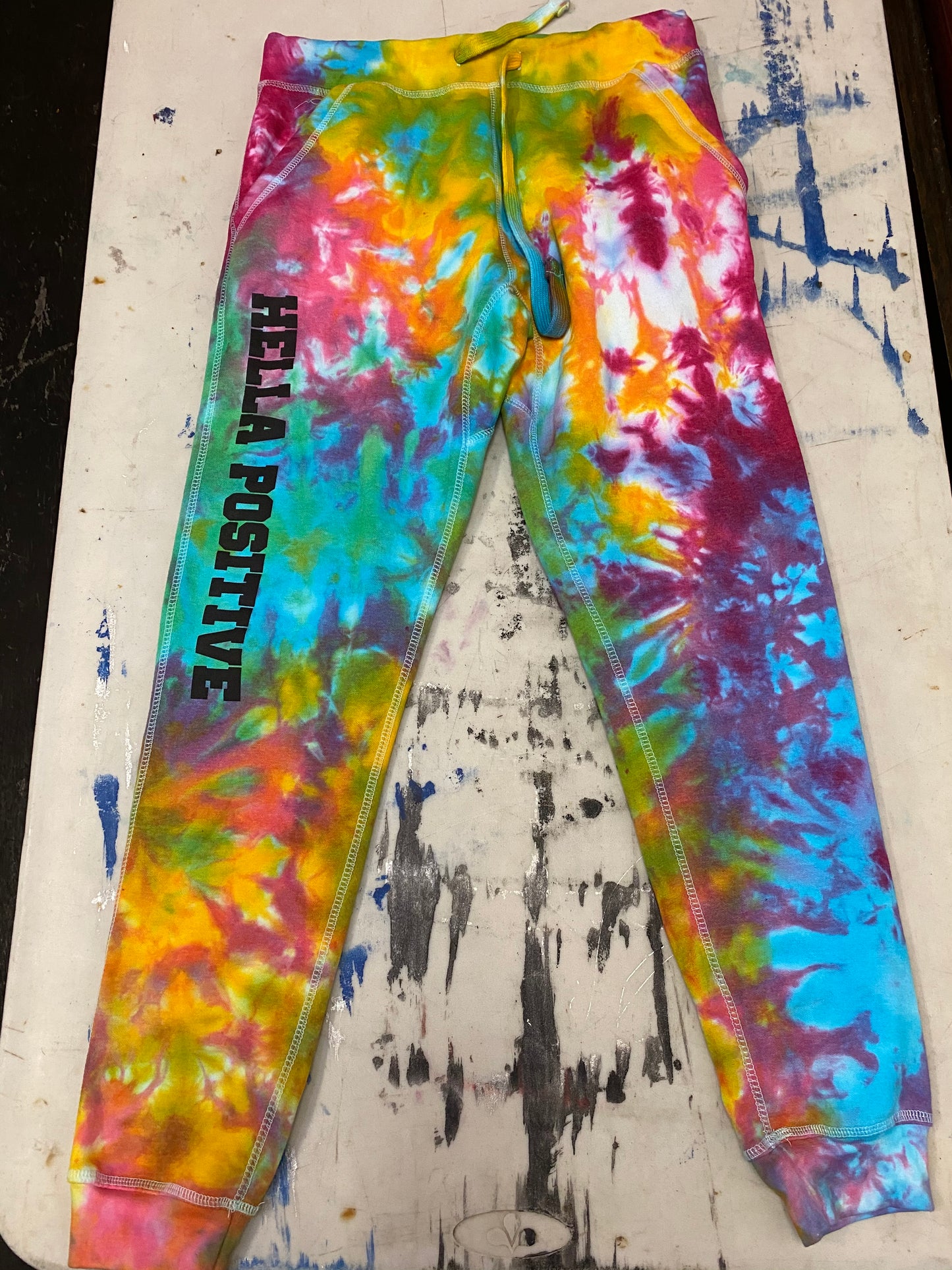 Hella Positive Tie Dye Jogger Sweatpants - Medium