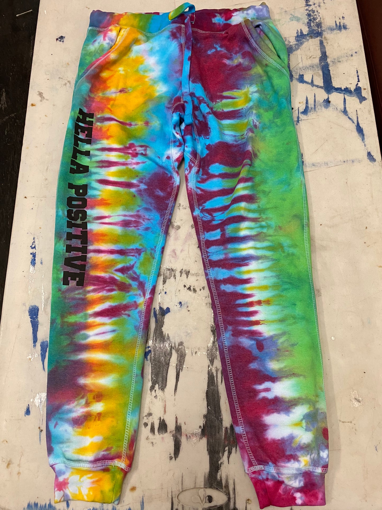 Hella Positive Tie Dye Jogger Sweatpants - Medium