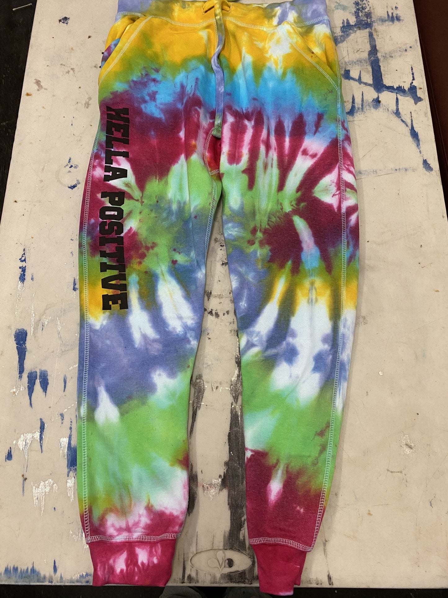 Hella Positive Tie Dye Jogger Sweatpants - Medium