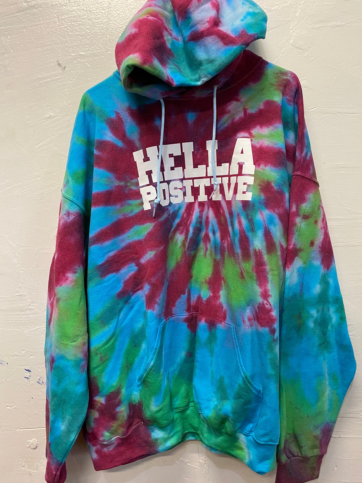 Hella Positive Tie Dye Hoodie - 2XL