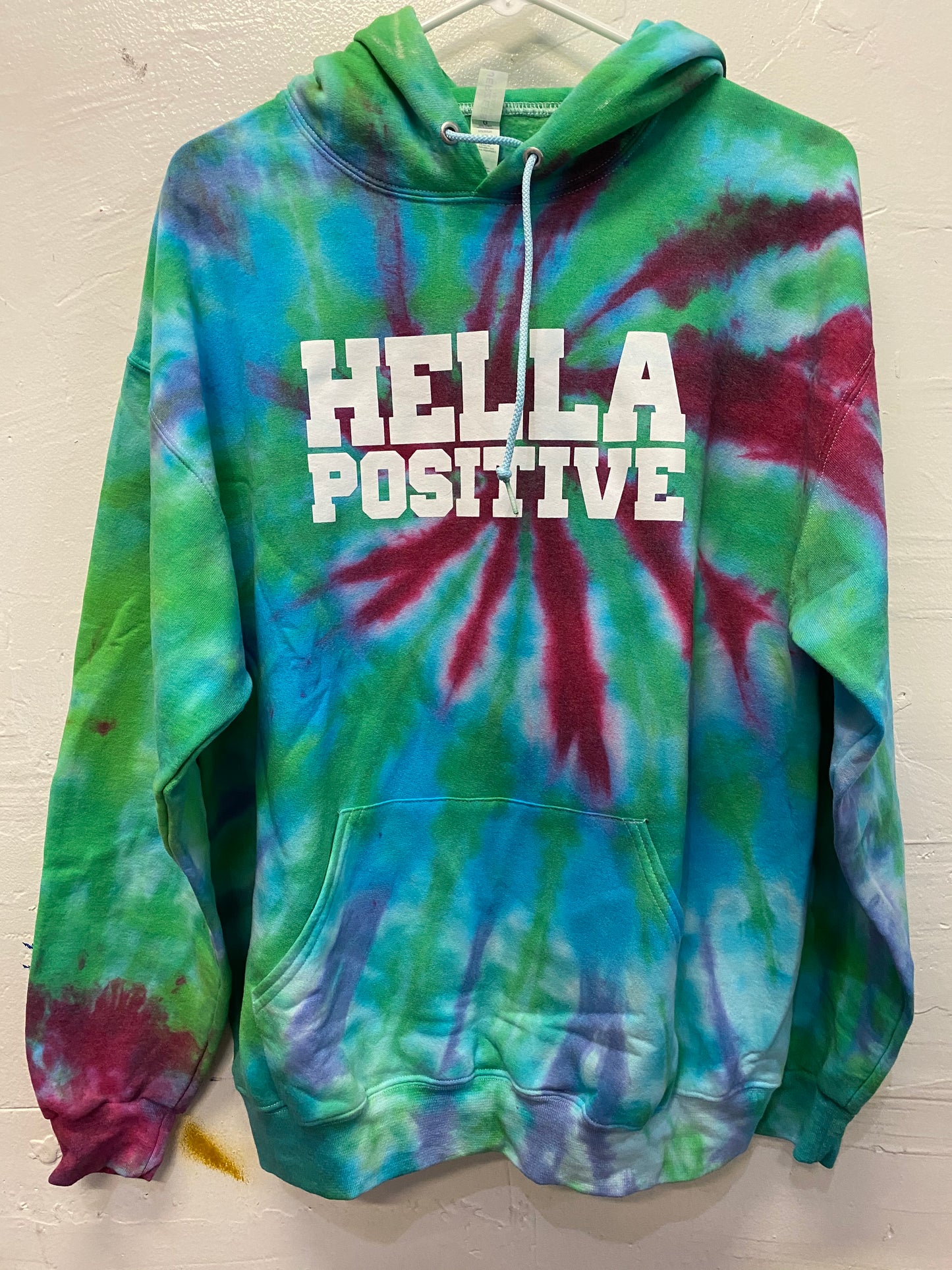 Hella Positive Tie Dye Hoodie - Large