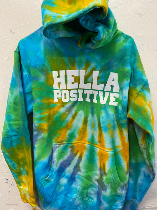 Hella Positive Tie Dye Hoodie - Medium