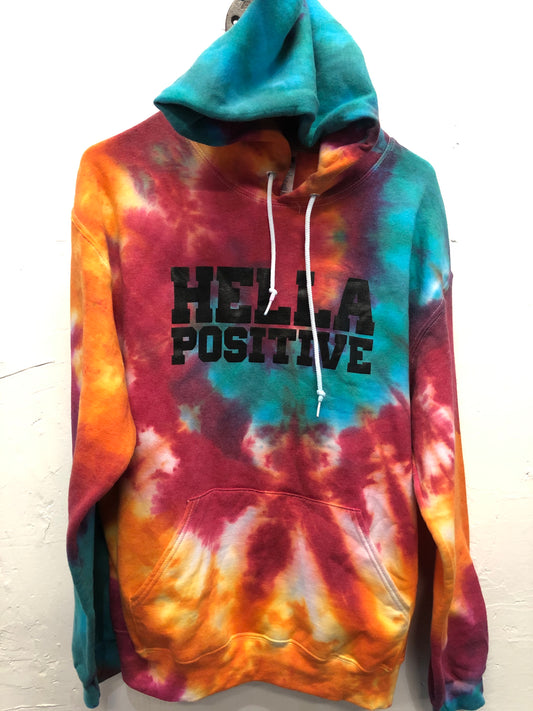 Tie Dye Hella Positive Hoodie - Medium (1)