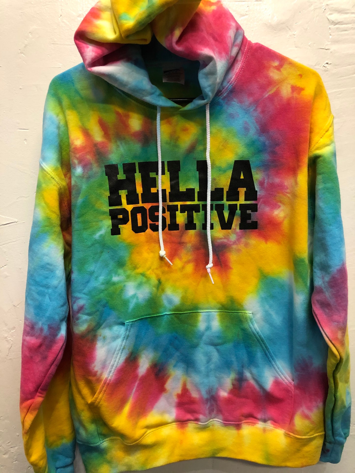 Tie Dye Hella Positive Hoodie - Medium (4)