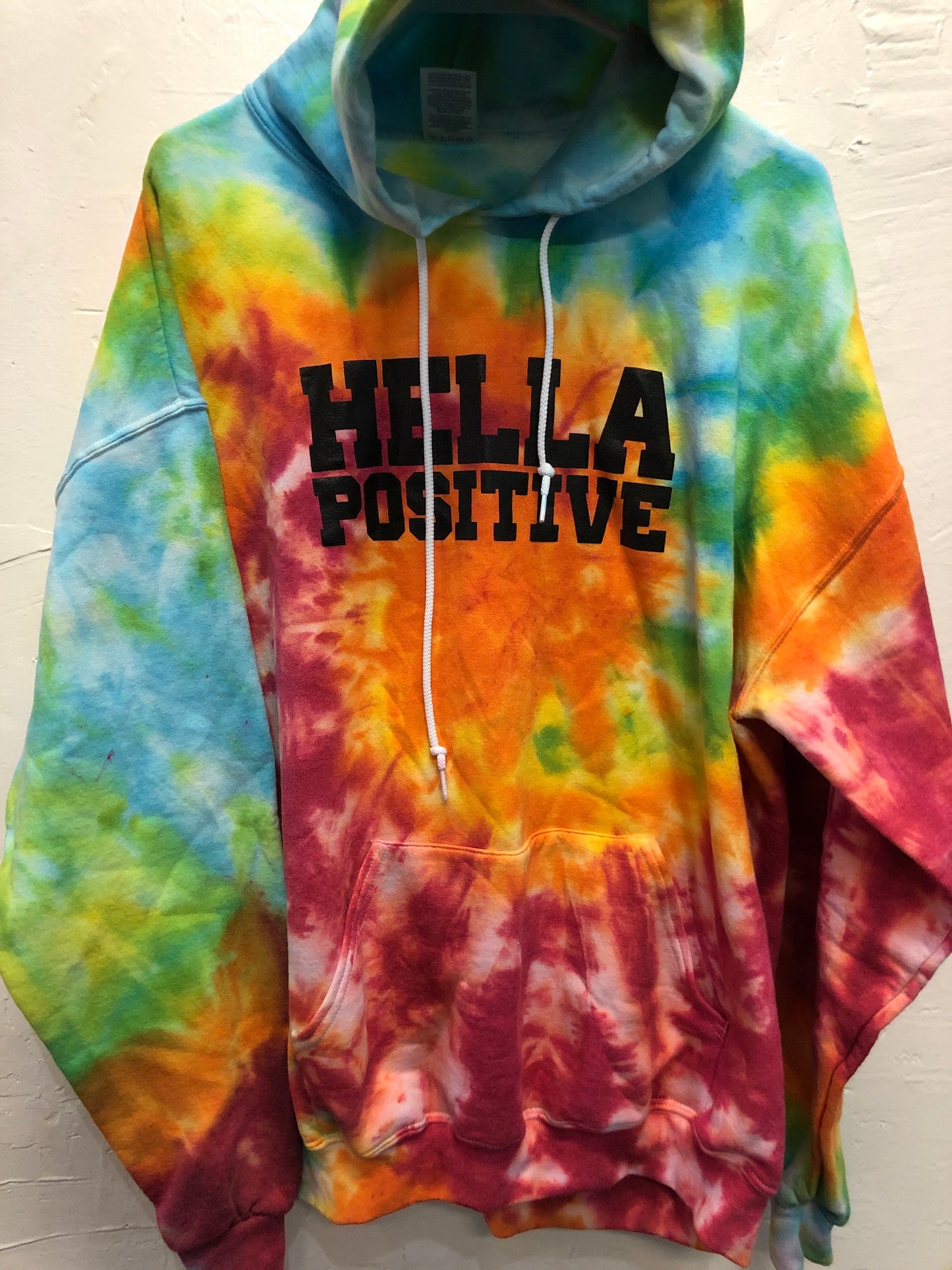 Tie Dye Hella Positive Hoodie - XL (1)