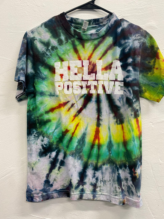 Hella Positive Tie Dye T Shirt - Small
