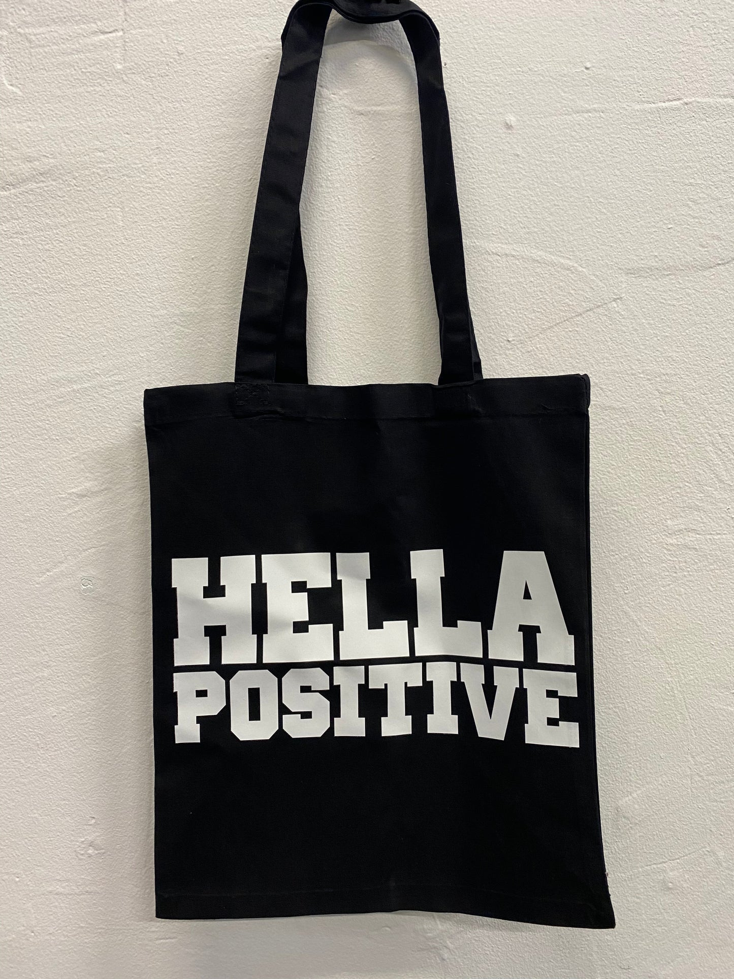 Hella Positive Black Tote Bag Vertical HP Symbol - Small
