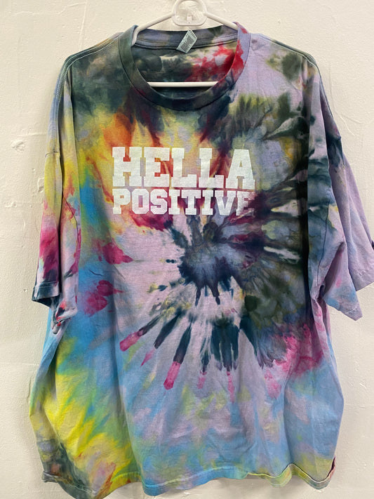 Hella Positive Tie Dye T Shirt - 3XL
