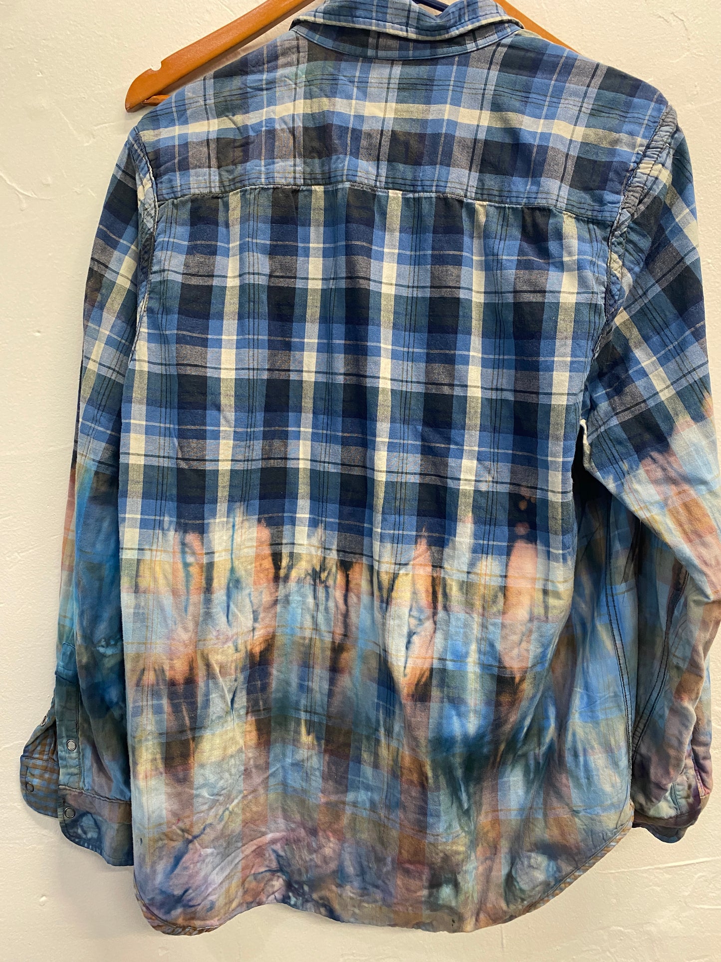 Upcycled - Bleach // Tie Dye button down long sleeve - Medium