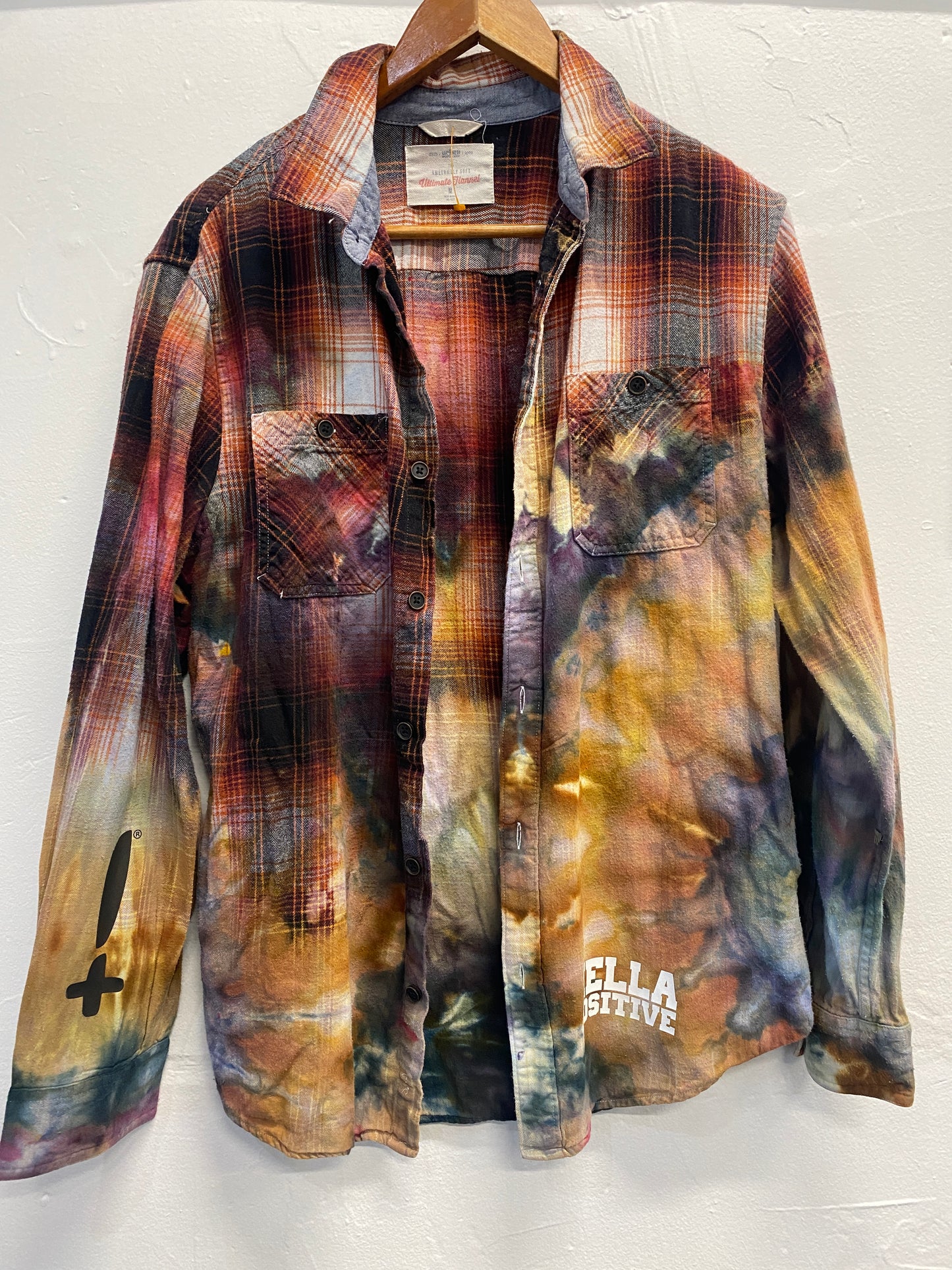 Upcycled - Bleach // Tie Dye button down long sleeve - Medium